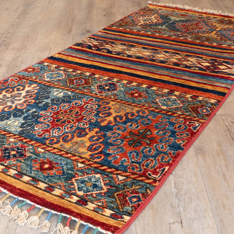 Handmade Afghan Kharjeen short runner - 310077