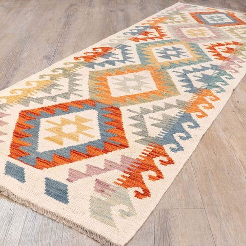 Handmade Afghan Kilim short runner - 310203