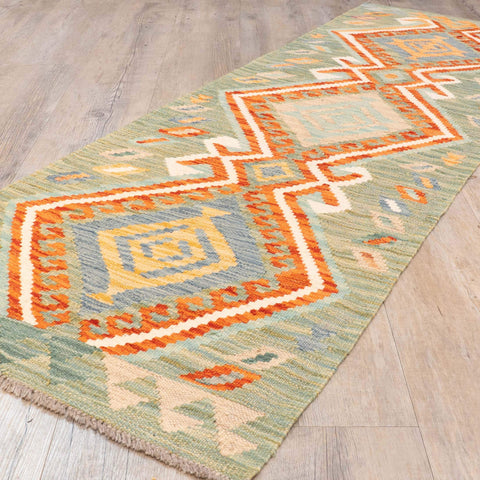 Handmade Afghan Kilim short runner - 310207