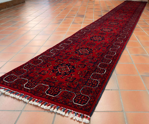 Handmade Afghan Kunduz extra long runner - 310344