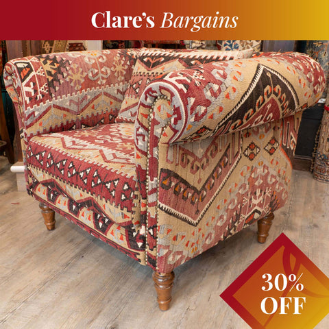 Handmade Turkish kilim Chesterfield Chair - CB309812