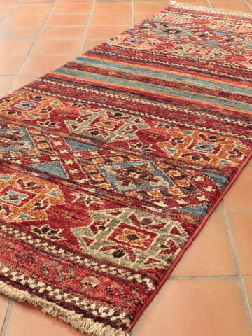 Handmade short Afghan Kharjeen runner - 306722