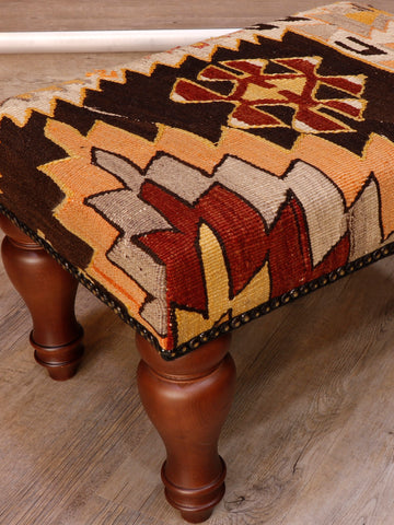 Medium Turkish kilim covered stool - 306824