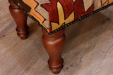 Medium Turkish kilim covered stool - 306824