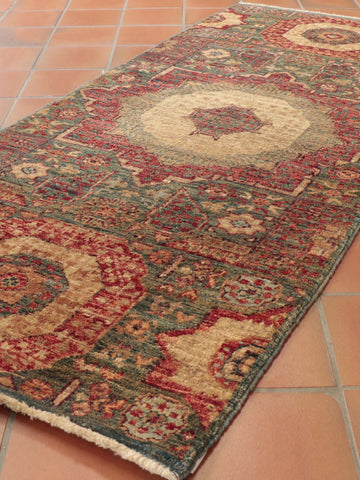 Handmade short Afghan Choeb Mamluk runner - 307939