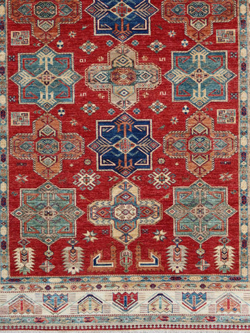 Handmade extra fine Afghan Kazak carpet - ENR308256