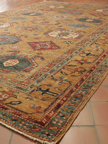 Handmade extra fine Afghan Kazak carpet - 308257