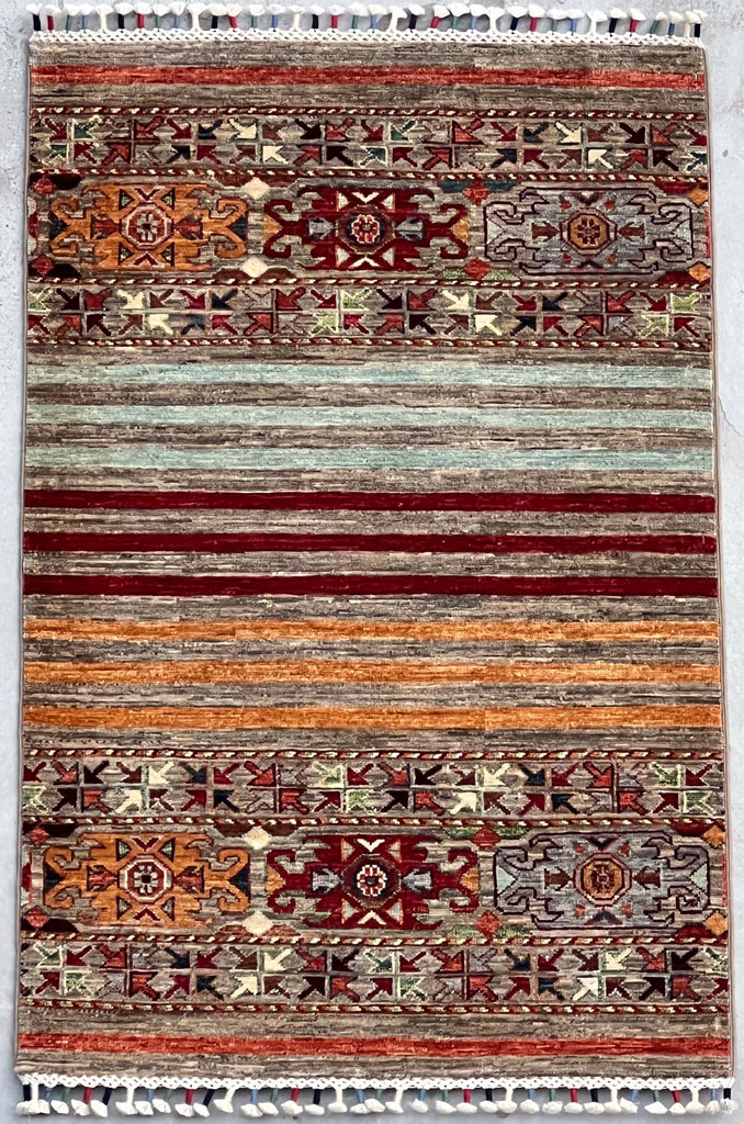 Handmade Afghan Kharjeen rug - ENR308326