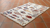 Handmade Afghan Fish rug - 308408