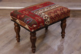 Medium Turkish kilim covered stool - 308680