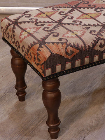 Medium Turkish kilim covered stool - 308683