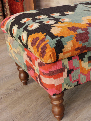 Handmade Kilim covered ottoman - 308939