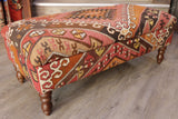 Turkish Kilim covered ottoman - 308940