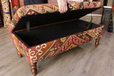Turkish Kilim covered ottoman - 308940