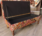 Turkish Kilim covered ottoman - 308940