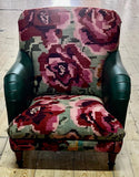 Moldovan kilim Howard Chair with leather arms - 308048